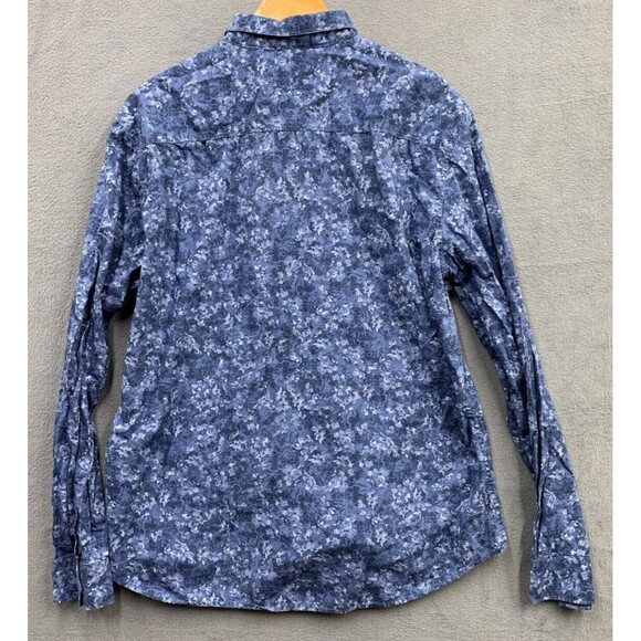 Calvin Klein Jeans Button Up Shirt Mens Size 2XL XXL Blue Floral Long Sleeve - Picture 4 of 16